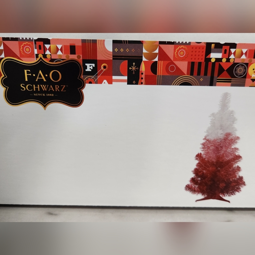 NWT FAO Schwarz red and white ombre holiday tree 24in. *Can Not Bundle*